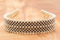Artie Yellowhorse Sterling Silver Navajo Bead Bracelet